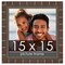 15x15 Brown Modern Bamboo Picture Frame - UV Acrylic, Foam Board Backing, Hanging Hardware